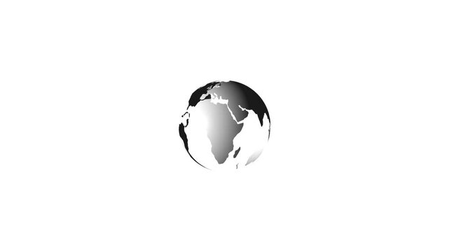 Digital globe made of small dots on white background technology and data visualization concept dot pattern. 4k animation.