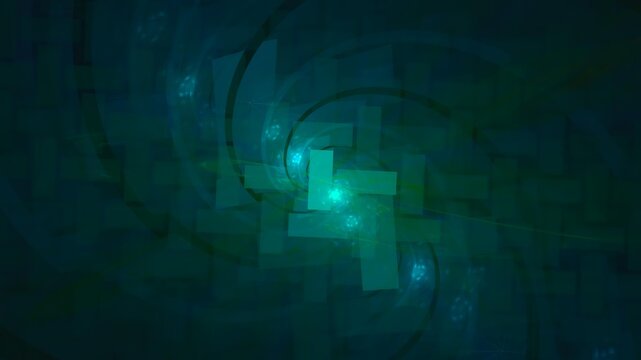 Illustration created as a 3D render without generative AI, abstract futuristic energy burst and geometric cosmic light background