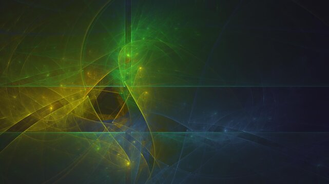 Illustration created as a 3D render without generative AI, abstract futuristic energy burst and geometric cosmic light background