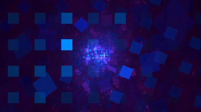 Illustration created as a 3D render without generative AI, abstract futuristic energy burst and geometric cosmic light background
