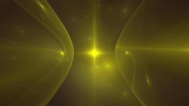 Illustration created as a 3D render without generative AI, abstract futuristic energy burst and geometric cosmic light background