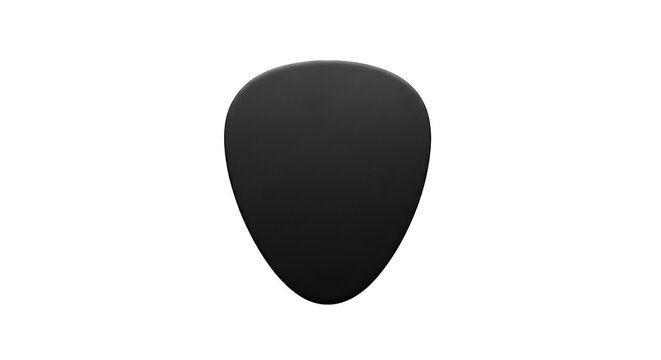 Black guitar pick for playing acoustic and electric music isolated on transparent background