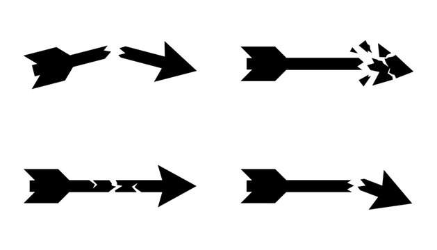 Four broken arrow icons