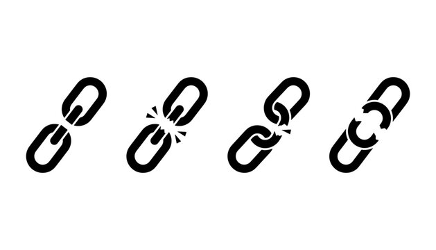 Broken chain link icons