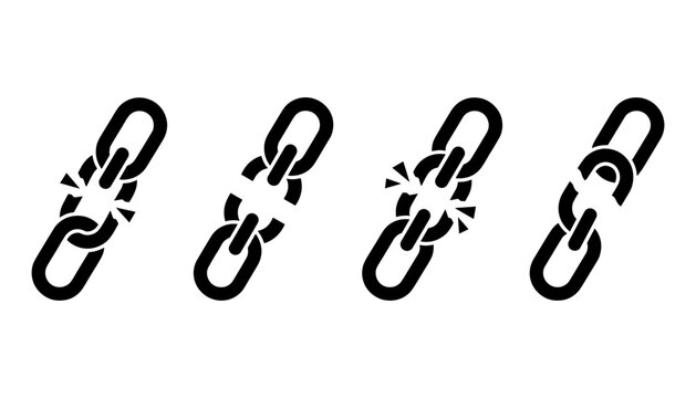 Broken chain link icons