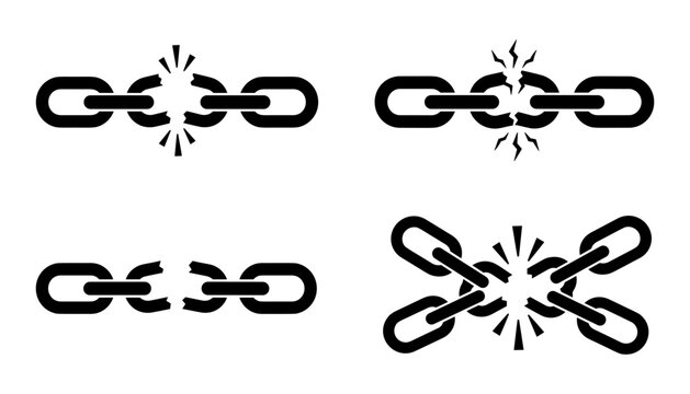 Broken chain link icons