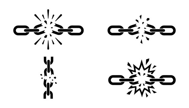 Broken chain link icons