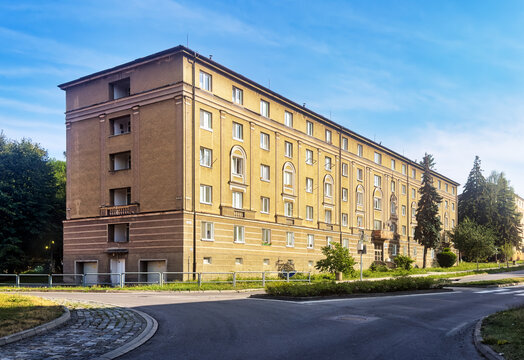 Handlova street in Slovakia at day
