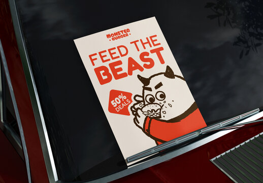 Car Wiper Flyer Mockup