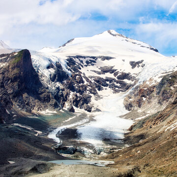 Grossglockner - mountain landscape with snow and clouds