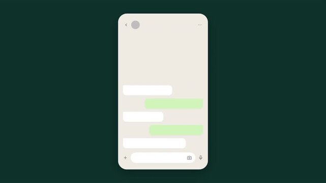 Minimalist animated messages scroll, mobile chat app, digital messaging