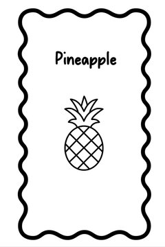 Coloring Fruit Flashcards  - pineapple (2)