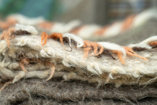 A close-up view of a wool blanket