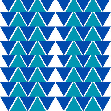 Geometric triangle seamless  pattern with shades of blue and white