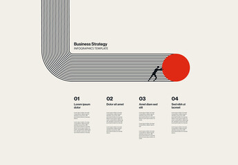Business Strategy and Plan Infographic Template with 4 Steps Process