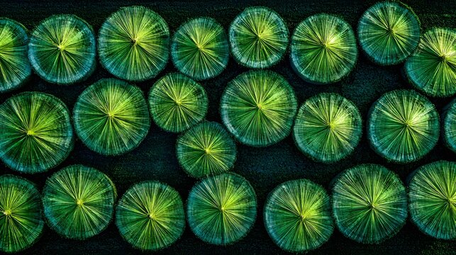 patterns captured from above creating artistic agricultural design