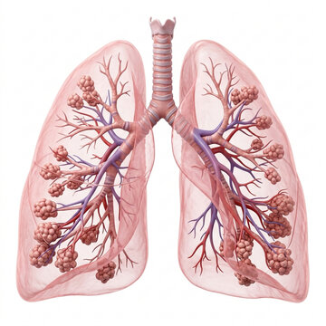 Human Lungs Anatomy - Alveoli and Bronchial Tree