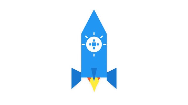 AI rocket icon depicting launch process representing artificial intelligence innovation and rapid progress