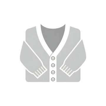 Classic buttoned v-neck cardigan sweater apparel icon with v neck cardigan clothing knitwear comfortable illustration isolated background wardrobe buttoned textured layering professional