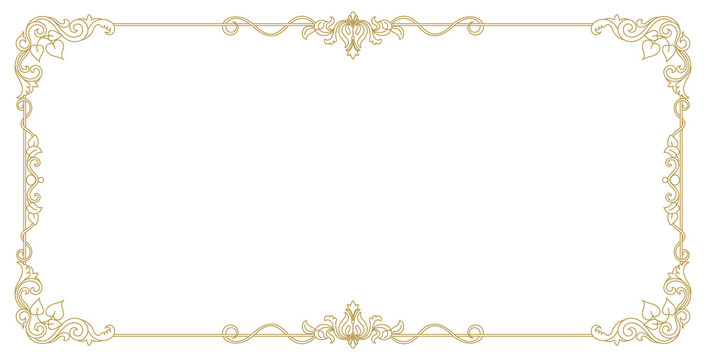A vintage-style gold frame featuring leaf and floral patterns along the edges&mdash;a classic design element.