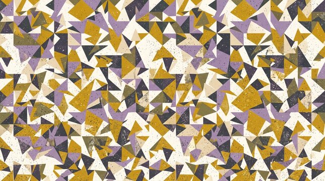 Abstract Seamless Geometric Pattern with Colorful Triangles and Stars, Vibrant Vector Background for Wallpaper, Party Decoration, Confetti, Textile and Modern Decorative Design