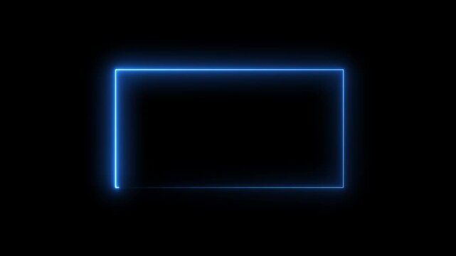 A yellow neon rectangle frame glowing against a dark background with a modern aesthetic design