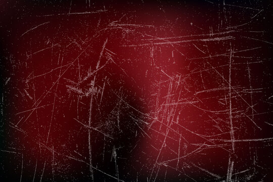 Dark red grunge background with scratches and distressed texture.