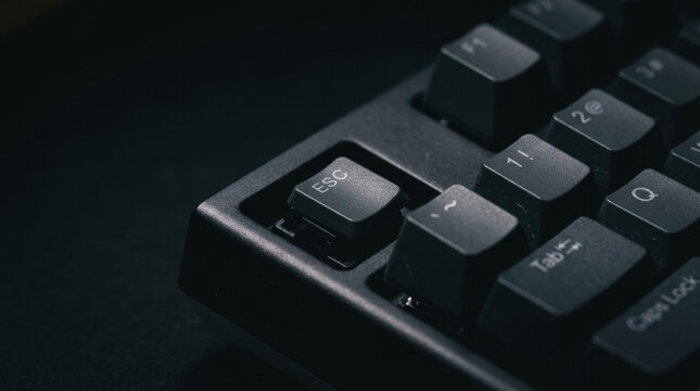 Mechanical keyboard black keyboard computer accessory workspace tool office equipment technology device close up keycap typing device work tool
