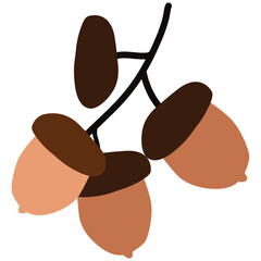 Flat vector illustration of an acorn illustration ©  ndaofi