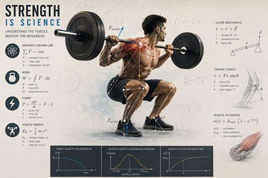 Athlete Performing A Heavy Barbell Back Squat