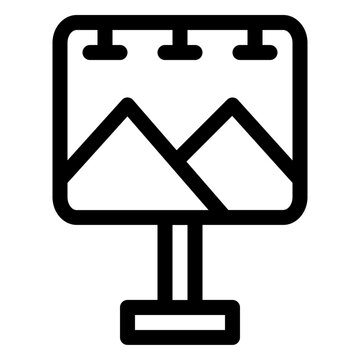 Billboard Outdoor Advertising Sign Line Icon