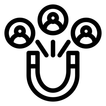 Lead Generation Magnet Users Line Icon