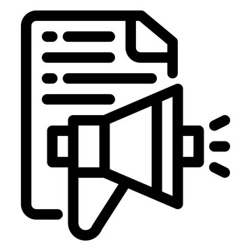 Press Release Document Marketing Line Icon
