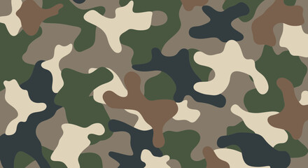 Fototapeta premium Camouflage Pattern: Military, Woodland, Desert, Army, Khaki, Green, Brown, Beige
