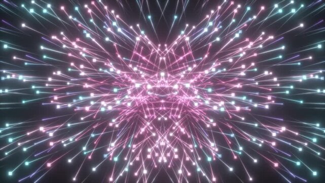 ピンクの光が広がる抽象的な放射状ライン