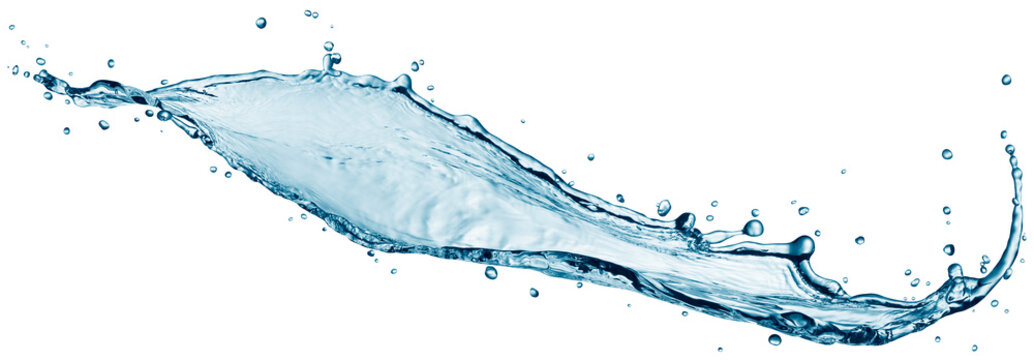 Blue water splash isolated