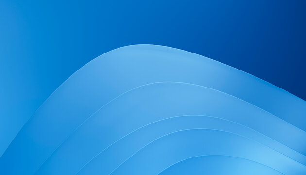 Abstract smooth blue curved layers forming a modern minimalist design