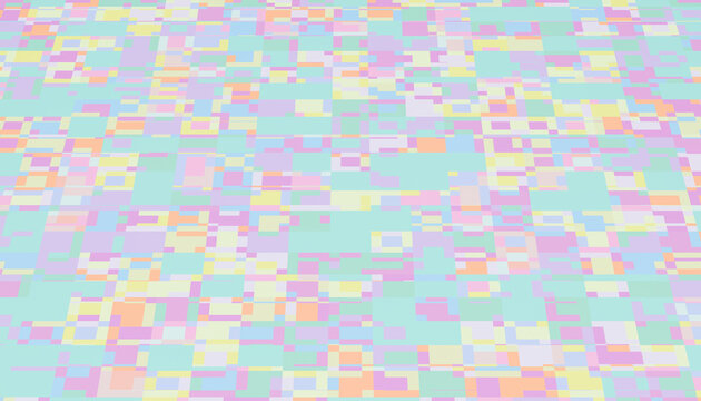Colorful abstract digital pixelated pattern in pastel tones