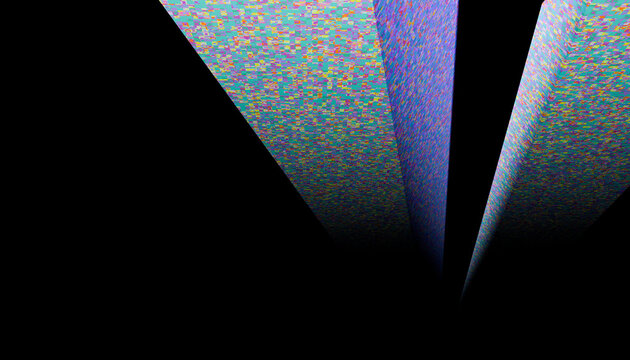 Abstract digital colorful pixelated geometric blocks floating