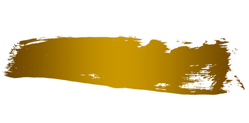 Fototapeta premium Luxury Gold Paint Brush Stroke Banner with Rough Artistic Texture PNG Transparent Background