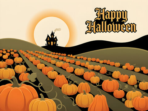 halloween background with pumpkin