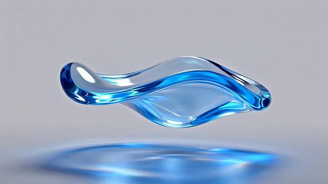 Blue liquid form floating in air