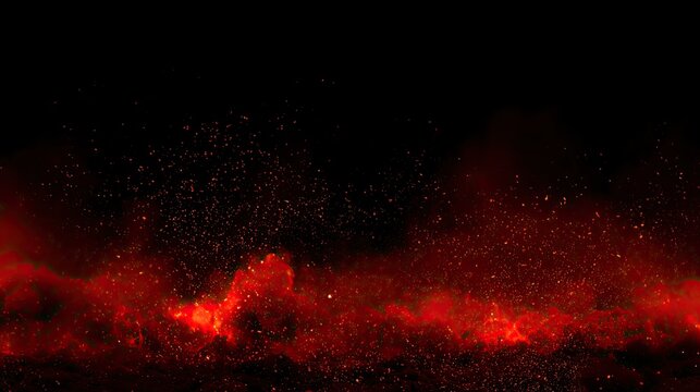 Fiery particles and glowing embers drift across a dark, ethereal background
