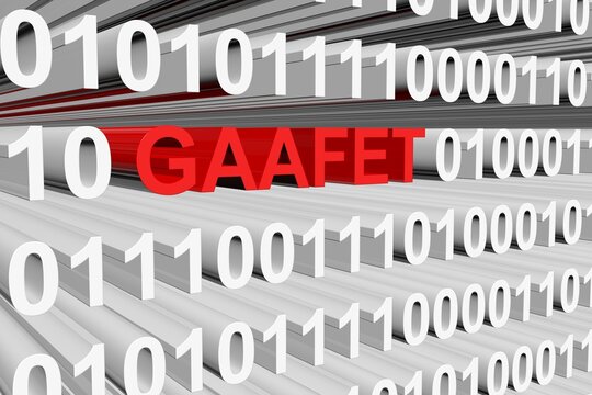 GAAFET binary code 3d illustration