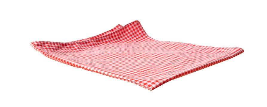Selective focus.Red color placemat or tablecloth diecut.For decoration