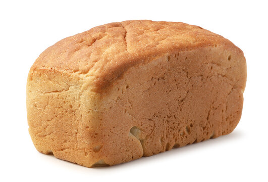 Square bread close-up on a white. Isolated
