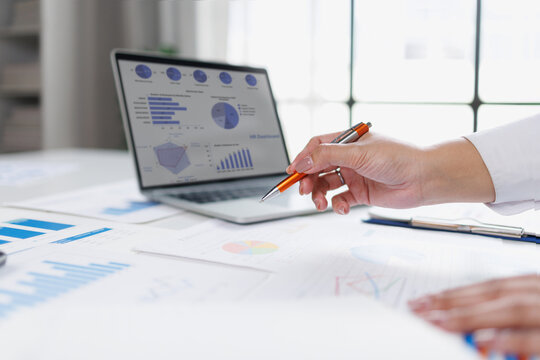 Business analysis report with financial data, marketing business strategy project, Business financing accounting banking concept, finances, calculate about cost to real estate investment, tax system.