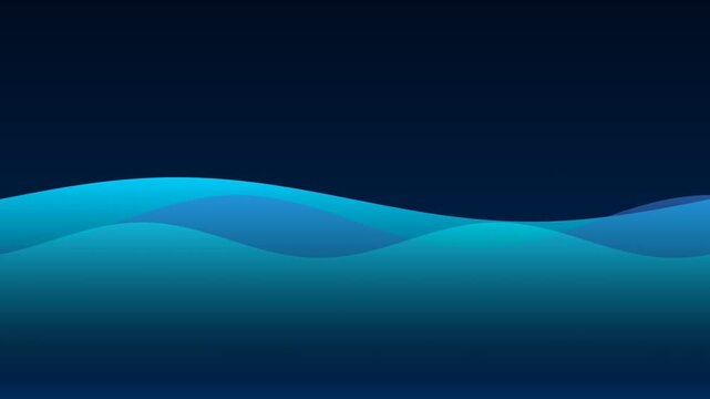 Smooth looping abstract wave background in gradient blue tones