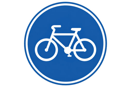 Blue bicycle lane traffic sign