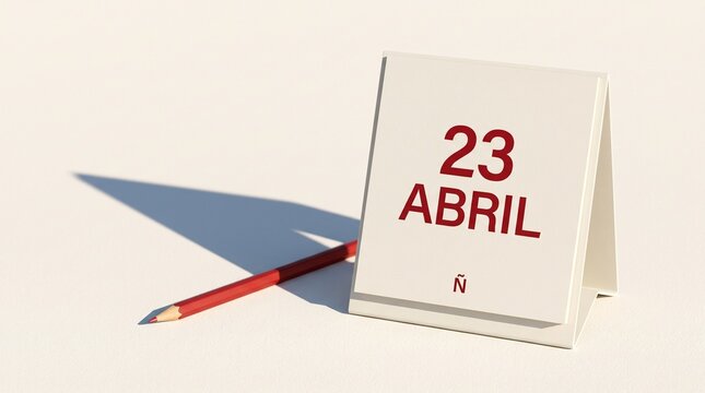 April 23 Calendar Marking Spanish Language Day on a Minimal Desk
